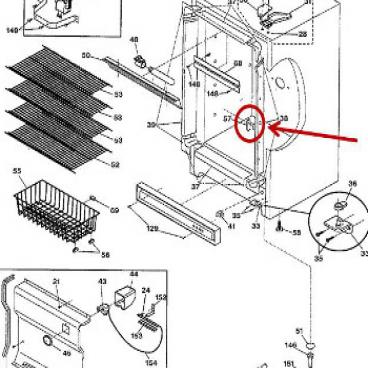 GE Part# WR02X11446 Basket Stop (OEM)