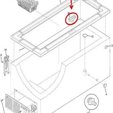 GE Part# WR02X12338 Lock Catch (OEM) White