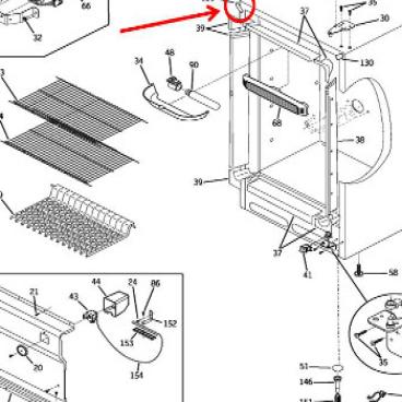 GE Part# WR02X12717 Cabinet Corner Trim (OEM) White