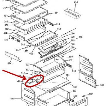 GE Part# WR02X12850 Pan Seal (OEM) Rear 36