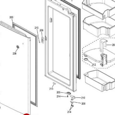 GE Part# WR02X27880 Door Stop (OEM) Outer,Right