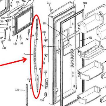 GE Part# WR12X10406 Handle (OEM) SXS A AH