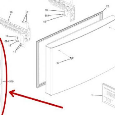 GE Part# WR12X25698 Pack Handle Kit Assembly (OEM) White