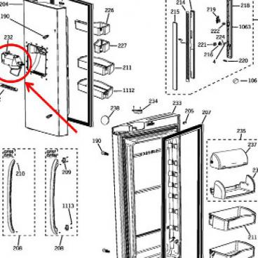 GE Part# WR13X10610 Ice Route Case Assembly (OEM)