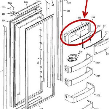 GE Part# WR14X10138 Edge Guard Dairy Bin (OEM) Top