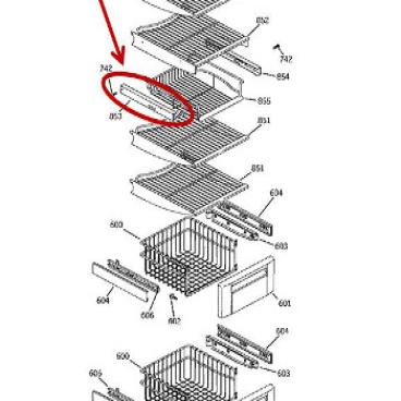 GE Part# WR17X11203 Slide Can Rack (OEM) LH