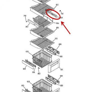 GE Part# WR17X11204 Slide Can Rack (OEM) RH