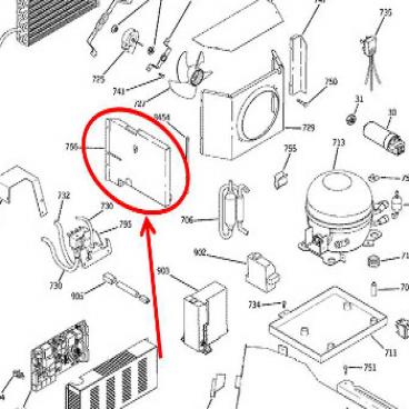 GE Part# WR17X11698 Condenser Baffle (OEM) LH