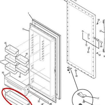 GE Part# WR17X23507 Door Gallon Bin (OEM)WR17X23507