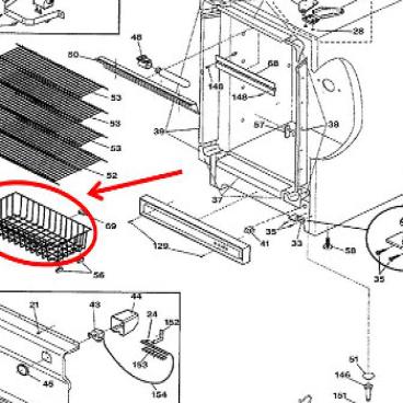 GE Part# WR21X10077 Basket (OEM)