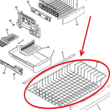 GE Part# WR21X10188 Basket (OEM) Middle