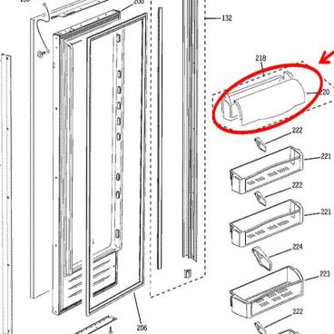 GE Part# WR22X10052 Bin Door Dairy Assembly (OEM)