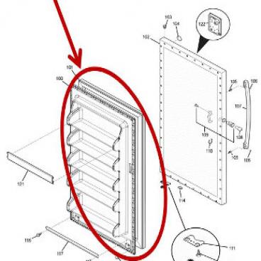 GE Part# WR24X29508 Door Gasket (OEM) White