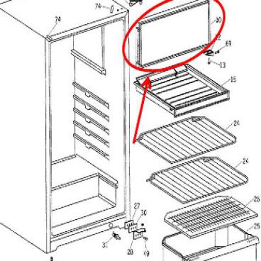 GE Part# WR37X5046 Evaporator Door (OEM)