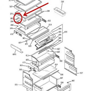 GE Part# WR40X10039 Pan Seal (OEM) Rear