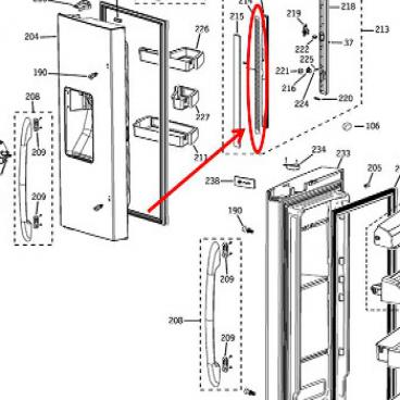 GE Part# WR55X10734 French Heater Cord (OEM)