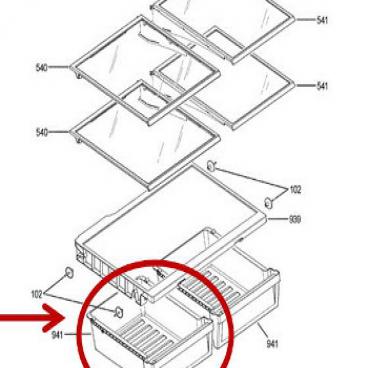 GE Part# WR71X30389 Vegetable Pan (OEM)