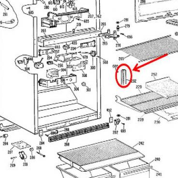 GE Part# WR72X94 Track Shelf (OEM)