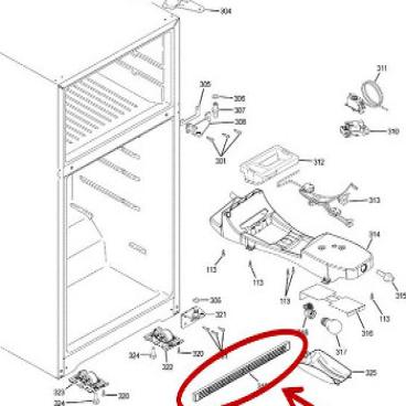 GE Part# WR74X29189 Toe Kick (OEM) Dorian Gray