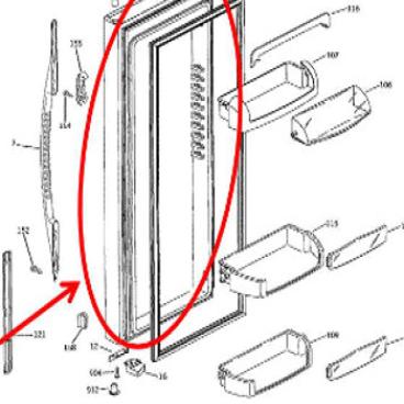 GE Part# WR78X10404 Door Foam Assembly (OEM)