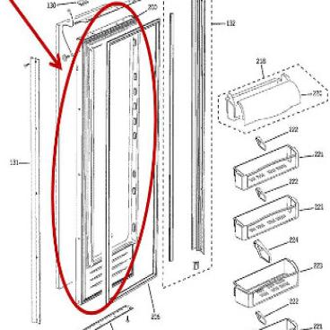 GE Part# WR78X11105 Door Assembly (OEM)