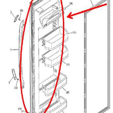 GE Part# WR78X11699 Door (OEM) 22 BB FF