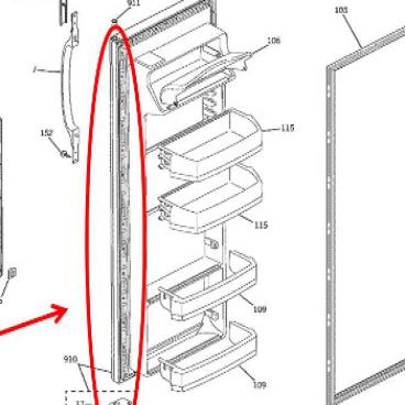 GE Part# WR78X11709 Door (OEM) 25Inch BQ