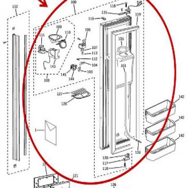 GE Part# WR78X11869 Door Assembly (OEM) SS