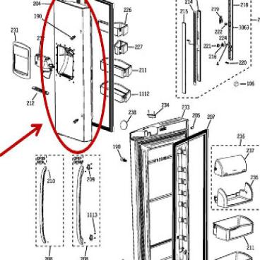 GE Part# WR78X12216 Door Foam Assembly (OEM)