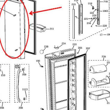 GE Part# WR78X12218 Door Foam Assembly (OEM)