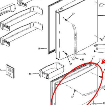 GE Part# WR78X12287 Door Foam Assembly (OEM)