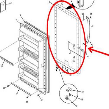 GE Part# WR78X12559 Outer Door Panel (OEM) White