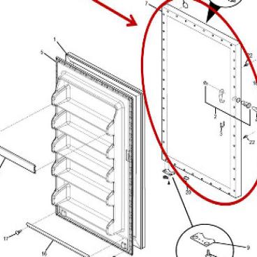 GE Part# WR78X24036 Door Panel (OEM) Outer/White