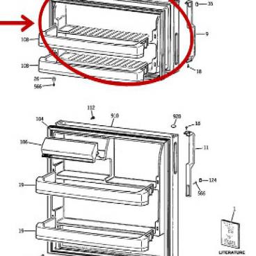 GE Part# WR78X24551 Door Assembly (OEM) Bb