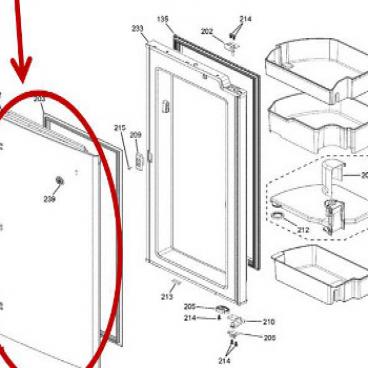 GE Part# WR78X28142 Door Assembly (OEM) Outer