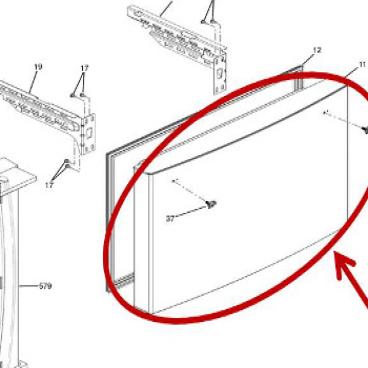 GE Part# WR78X29478 Door Assembly (OEM) Black,Stainless Steel