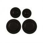 Whirlpool WFG520S0FS1 Range Burner Cap Kit (Black) - Genuine OEM