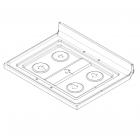 Whirlpool Part# W11040043 Cooktop (White) - Genuine OEM