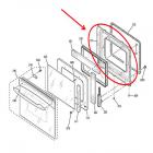 GE Part# WB55T10088 Oven Door Liner Assembly (OEM) Upper