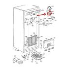 GE Part# WR02X11629 Evaporator Fan Bracket (OEM) Small